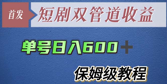 《低价项目》单号日入600+最新短剧双管道收益【详细教程】-赵富贵副业